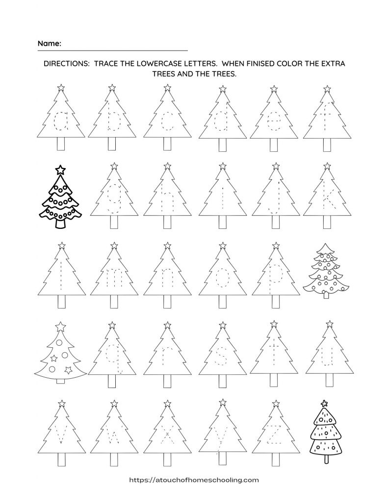 Free Christmas Alphabet Printable Worksheets For Preschool regarding Christmas Alphabet Tracing