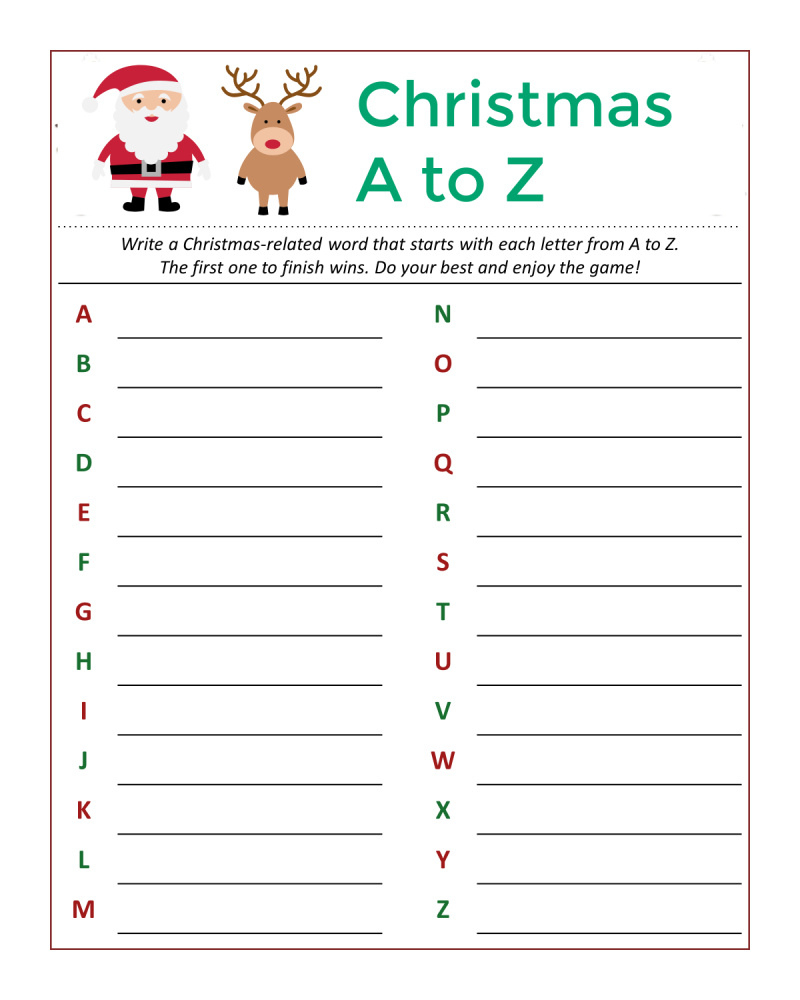 Free Printable Santa&amp;#039;S Christmas Word Game - Mama Likes This for Free Printable Christmas Alphabet Game