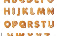Ginger Cookies Alphabet. Xmas Letters Coveredicing Sugar regarding Christmas Food Alphabet
