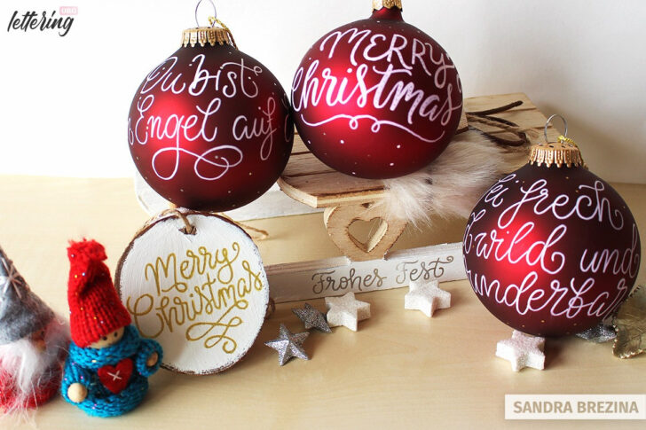 Glass Alphabet Christmas Ornaments