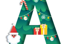 Letter A Alphabet Font Cute Merry Christmas Vector Image with regard to Christmas Decorative Alphabet Letters