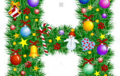 Letter H - Christbaumdekoration - Alphabet: Stock-Vektorgrafik with Christmas Alphabet Letter H