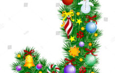 Letter J Christmas Tree Decoration Alphabet Stock Vector (Royalty with Christmas Alphabet Letter J