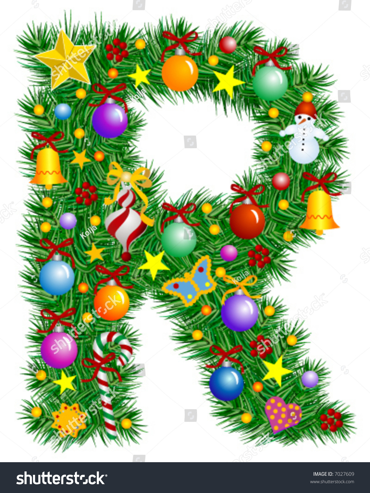 Letter R Christmas Tree Decoration Part Stock Vector (Royalty Free pertaining to Christmas Alphabet Letter R