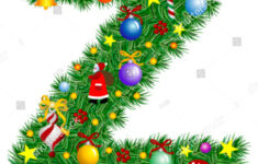Letter Z Christmas Tree Decoration Alphabet Stock Vector (Royalty in Christmas Alphabet Letter Z