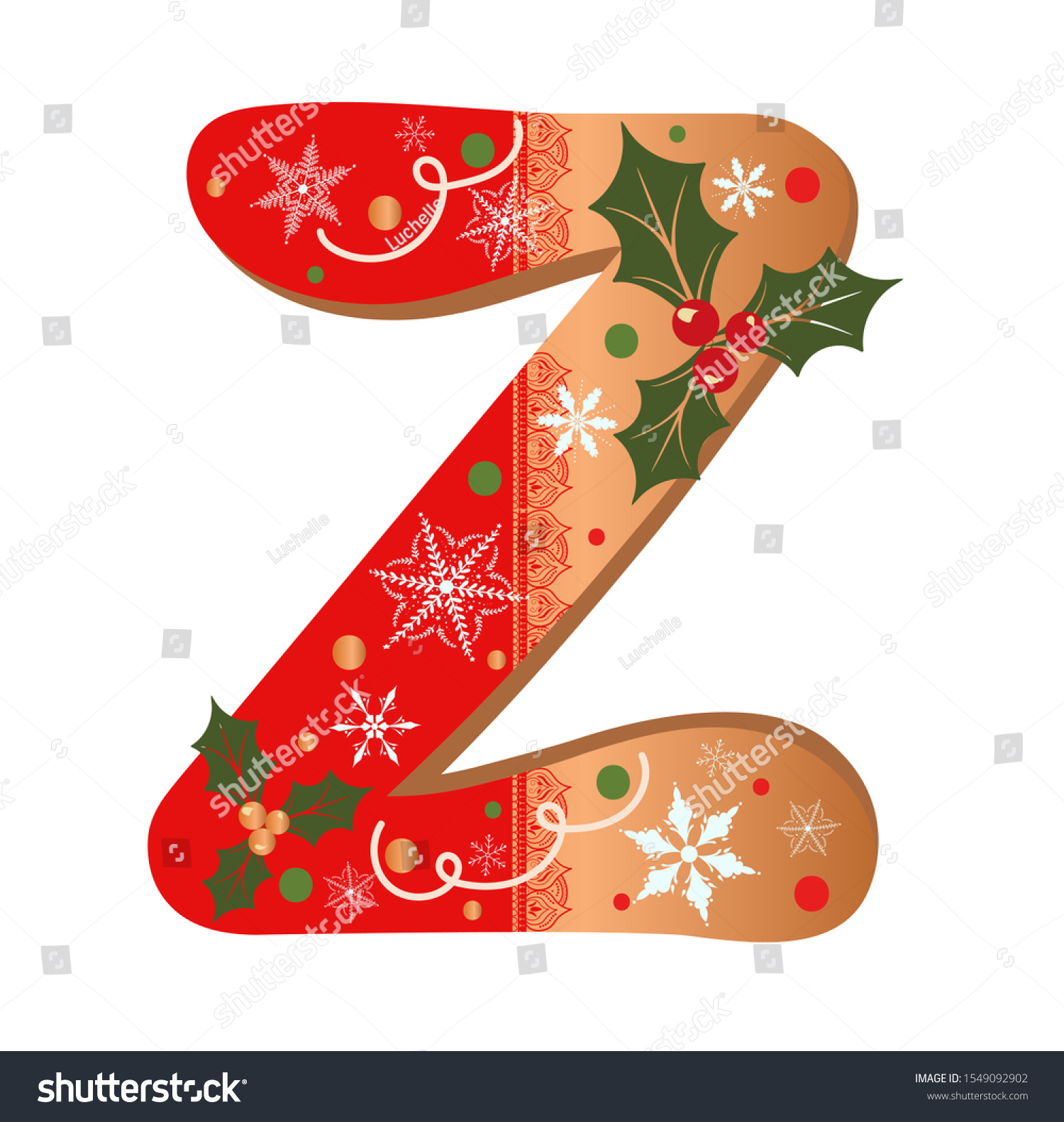 Letter Z Cookie Alphabet Vector Christmas Stock Vector (Royalty for Christmas Alphabet Letter Z