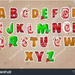 Merry Christmas Alphabet Letters Abc Edible: Stock Vektorgrafik With Regard To Letters Of The Alphabet Christmas