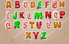 Merry Christmas Alphabet Letters Abc Edible: Stock-Vektorgrafik with regard to Letters Of The Alphabet Christmas