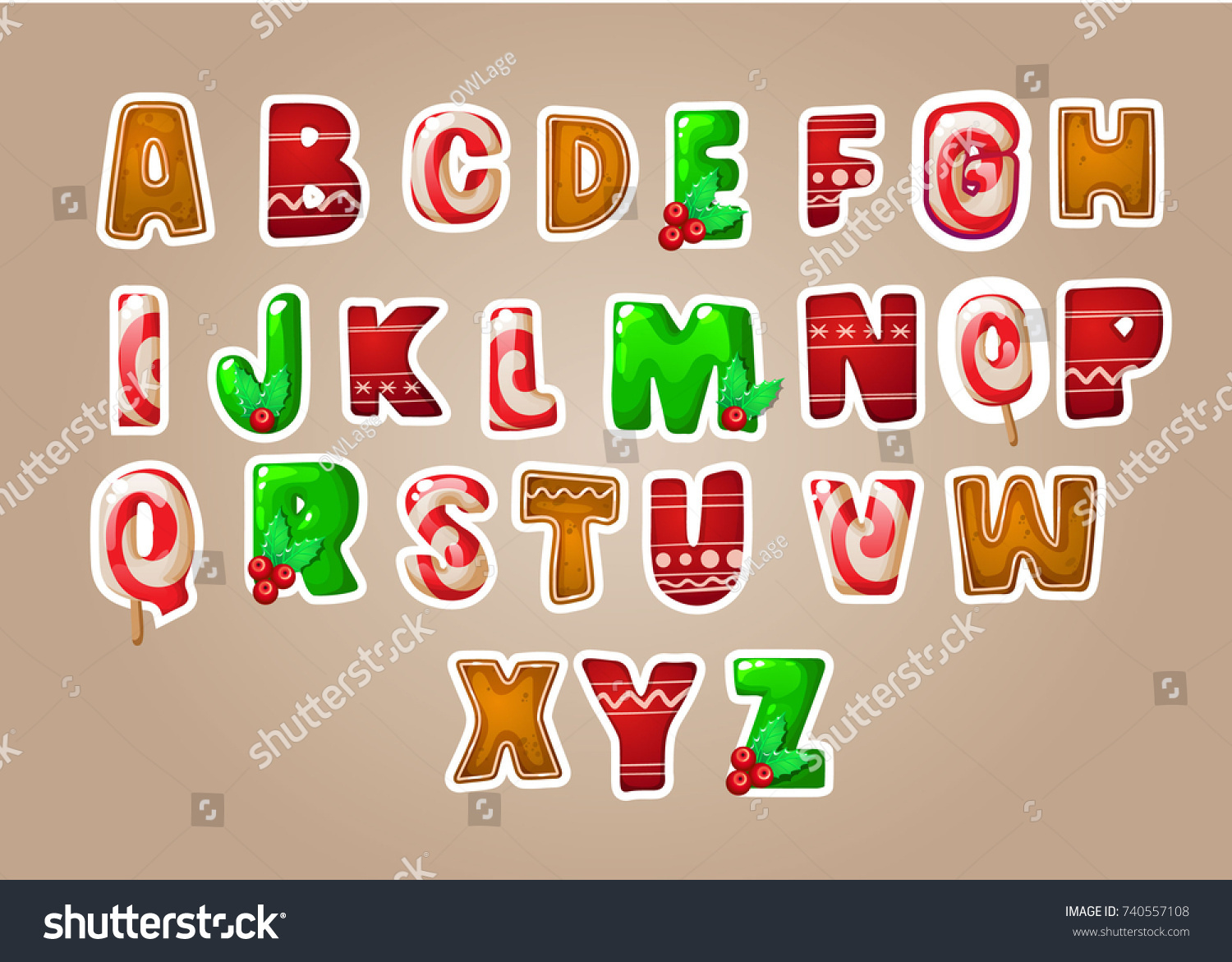 Merry Christmas Alphabet Letters Abc Edible: Stock-Vektorgrafik with regard to Letters Of The Alphabet Christmas