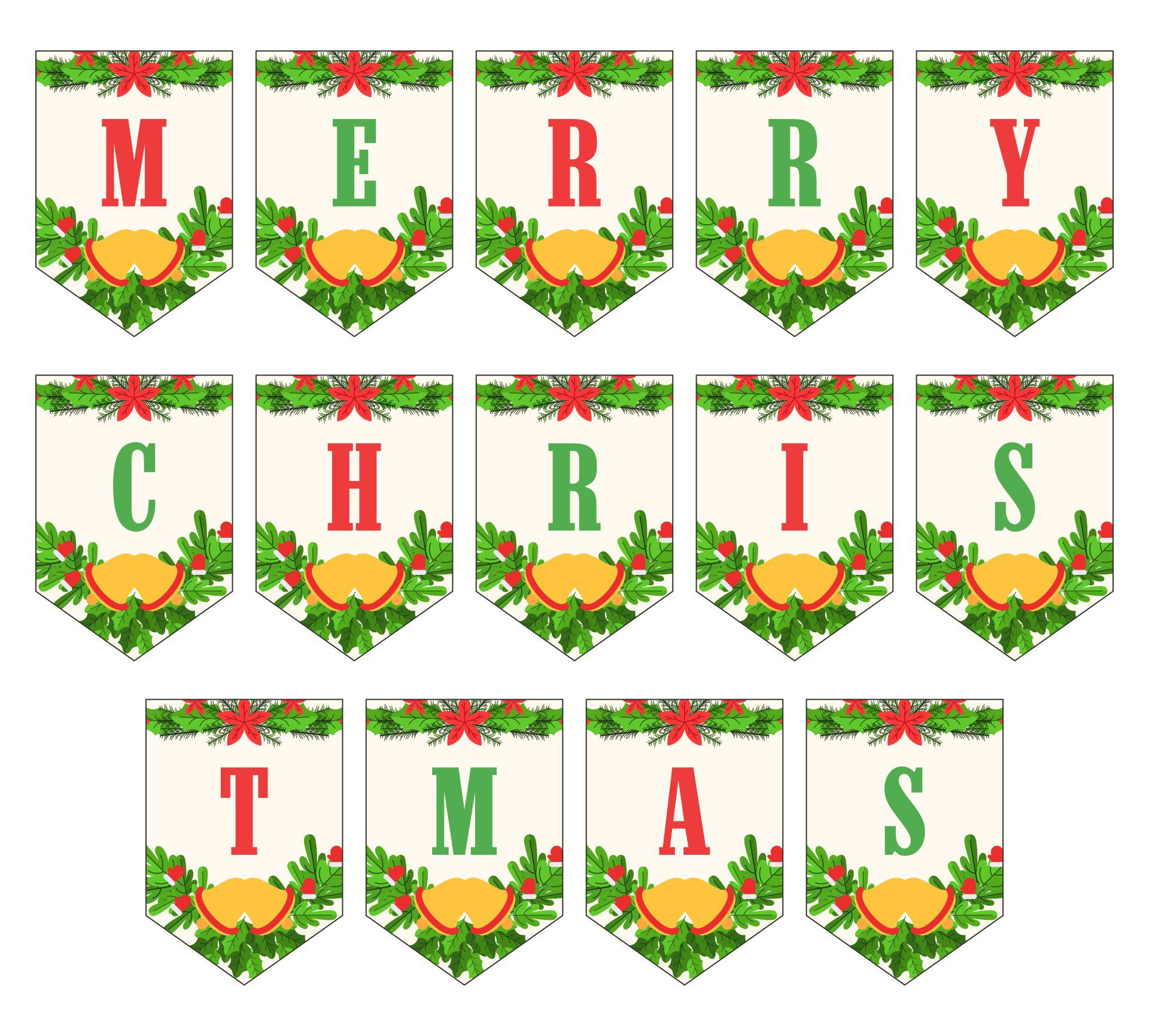 Merry Christmas Lettering - 15 Free Pdf Printables | Printablee for Free Christmas Alphabet Letters Printable Free Pdf