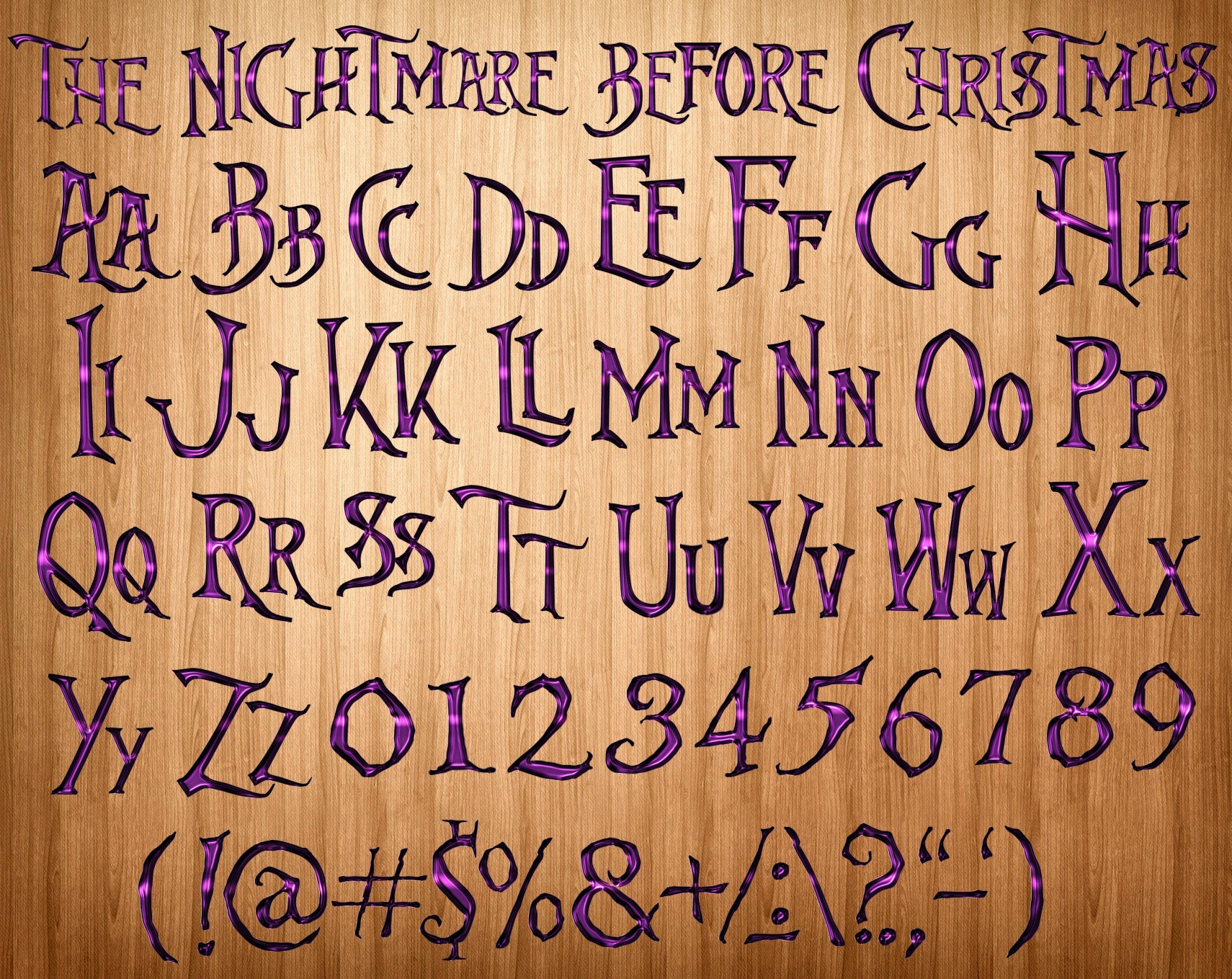 Nightmare Before Christmas Font Png, Nightmare Before Christmas Alphabet Letters, Digital Nightmare Before Christmas Cricut Cut Files Png pertaining to Nightmare Before Christmas Font Alphabet