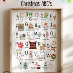 Printable Christmas Art, Christmas Abc'S, A Z Christmas Words For Christmas Related Alphabet