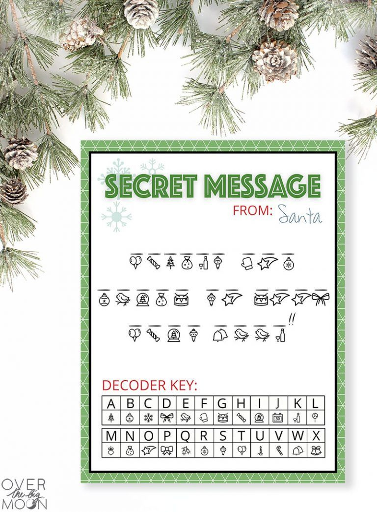 Secret Message From Santa Printable for Secret Christmas Message Alphabet