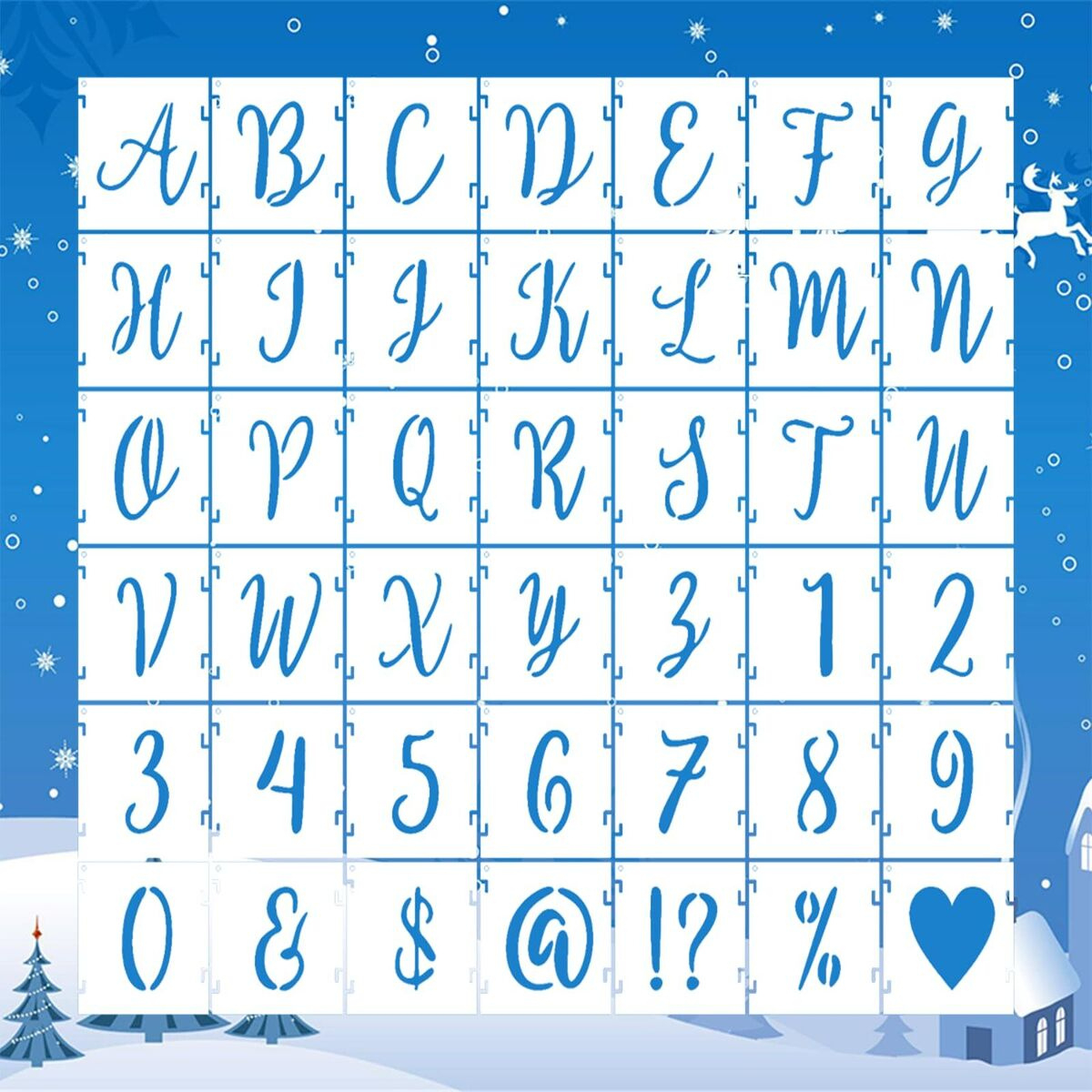 Set Of 42 Christmas Number And Letter Stencils For Painting On throughout Christmas Alphabet Stencils