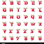 Set Of Letters And Numbers Decorated With Mistletoe. Christmas Inside Clipart Christmas Alphabet Letters