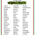 Sights And Sounds Of Christmas Word List Within Christmas Word Alphabet