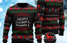 Stranger Things Alphabet Ugly Sweater | Allbluetees pertaining to Stranger Things Alphabet Christmas Sweater