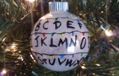 Stranger Things Ornament, Alphabet Wall Christmas Ornament, Glass with Glass Alphabet Christmas Ornaments