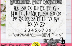 The Nightmare Before Christmas Font Svg, Png, Jpg, Tnbc Vector Alphabet,  Nightmare Font Bundle For Silhouette Cameo Or Cricut Font Svg Files within Nightmare Before Christmas Font Alphabet