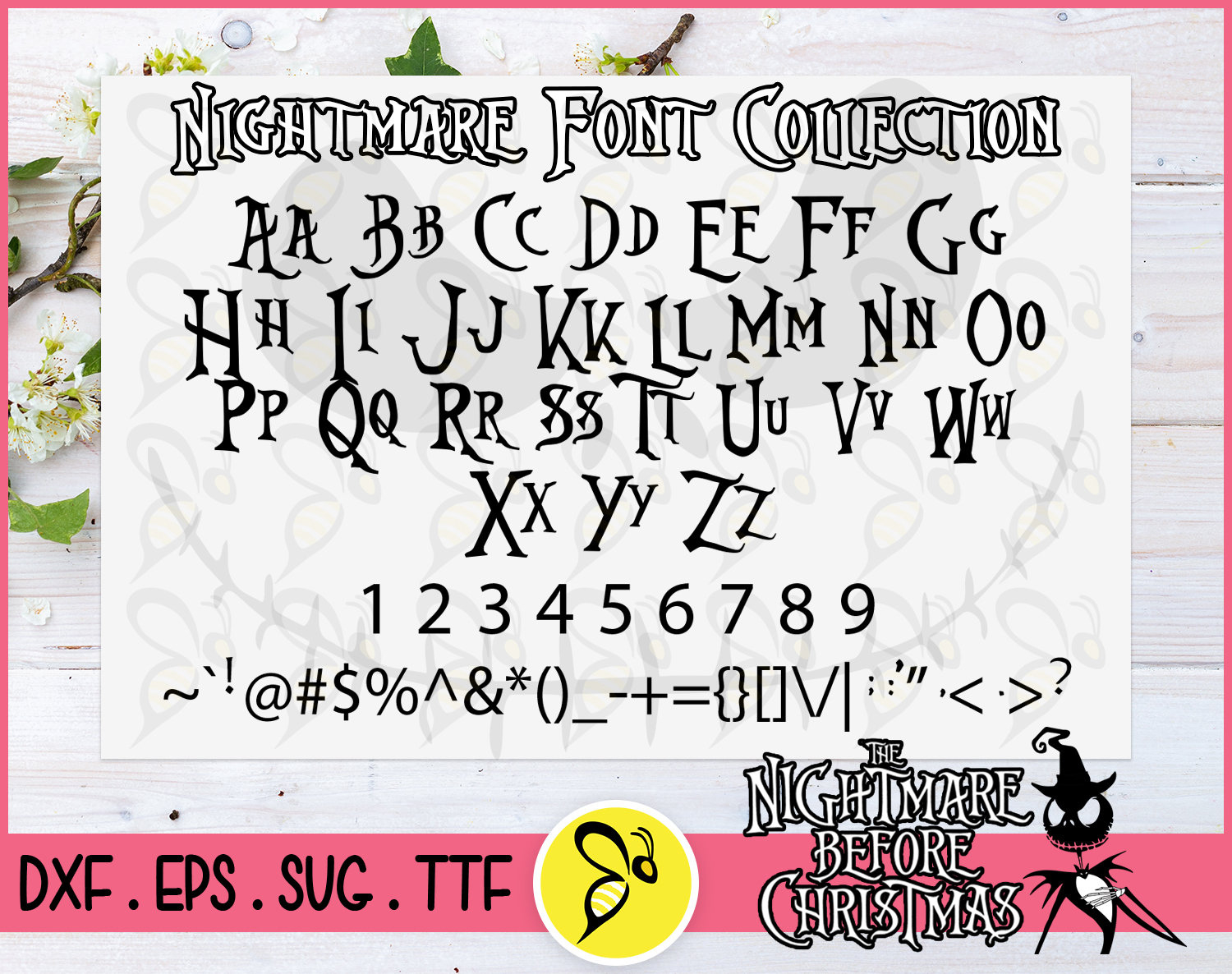 The Nightmare Before Christmas Font Svg, Png, Jpg, Tnbc Vector Alphabet, Nightmare Font Bundle For Silhouette Cameo Or Cricut Font Svg Files within Nightmare Before Christmas Font Alphabet