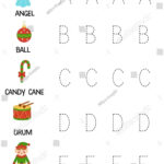 Tracing Letters English Alphabet Christmas Alphabet Stock Vector For Christmas Alphabet Tracing