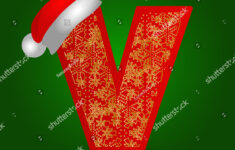 Vector Alphabet Letter V Christmas Hat Stock Vector (Royalty Free with Christmas Alphabet Letter V