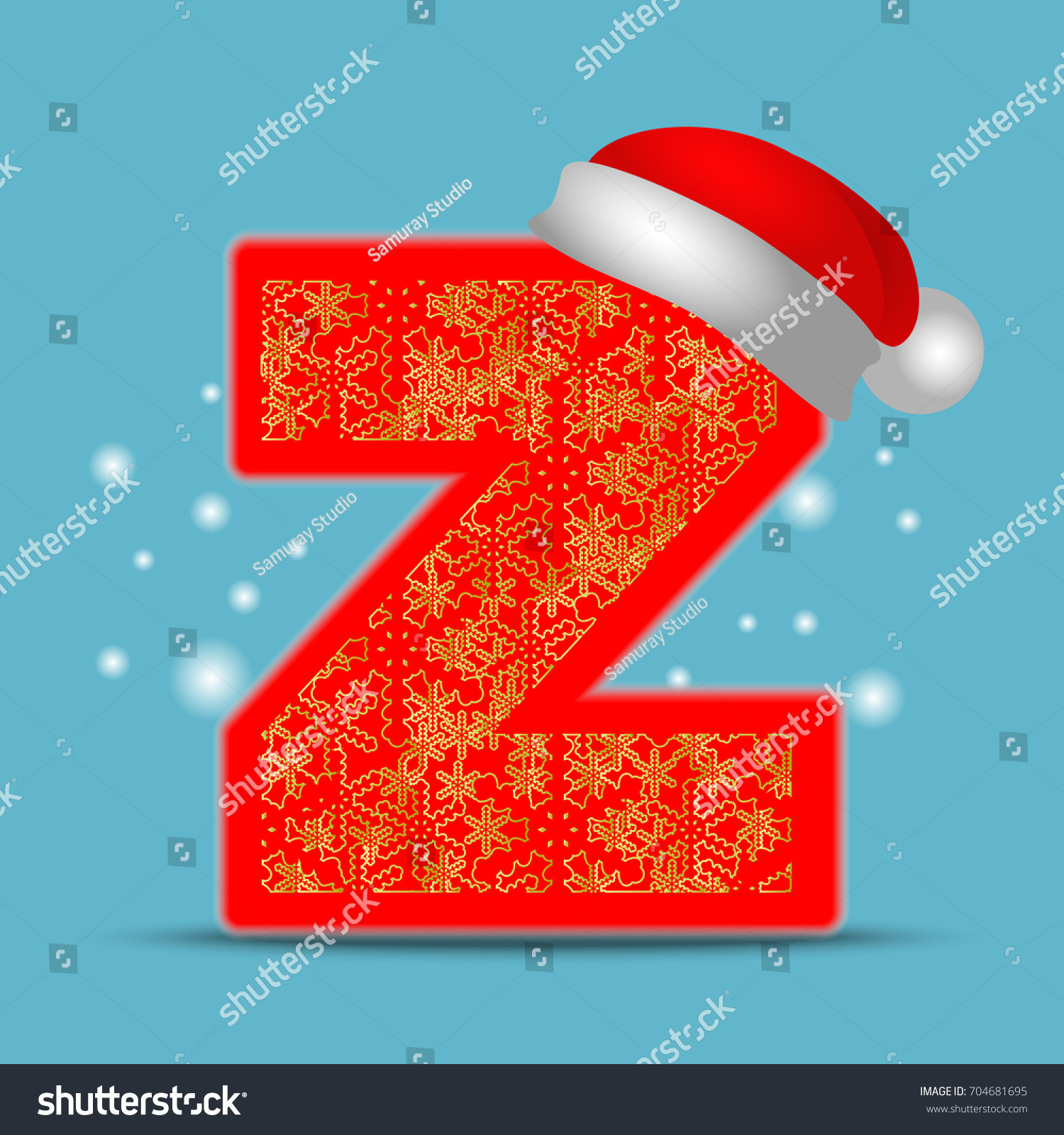 Vector Christmas Alphabet Letter Z Santa Stock Vector (Royalty intended for Christmas Alphabet Letter Z