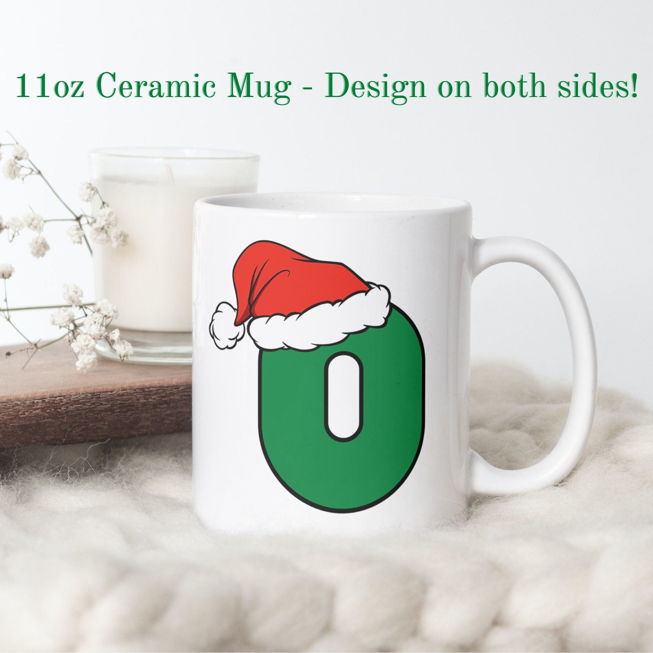 Weihnachtsbuchstabe O Becher, Initialtasse, Buchstabentasse in Christmas Alphabet Mug